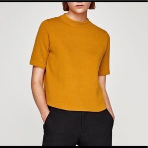 Zara mustard cropped sweater